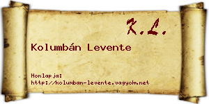 Kolumbán Levente névjegykártya