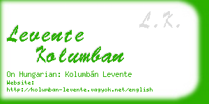 levente kolumban business card