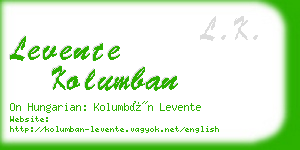 levente kolumban business card